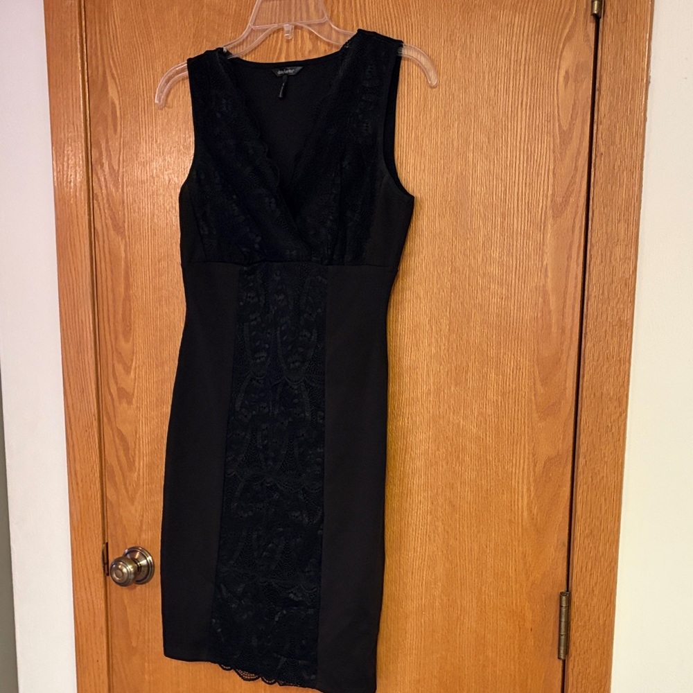 Daisy Fuentes Black Lace Midi Dress
